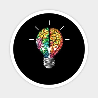 Light bulb brain, female crative idea, female power Magnet